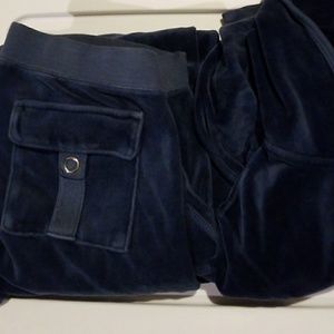 Juicy Couture velour set Medium navy
